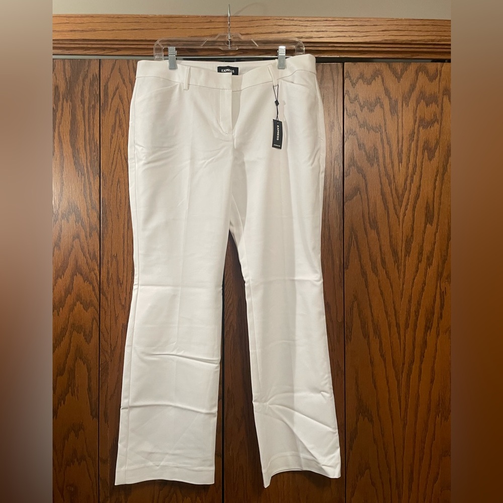Express White Cropped Ankle Pants